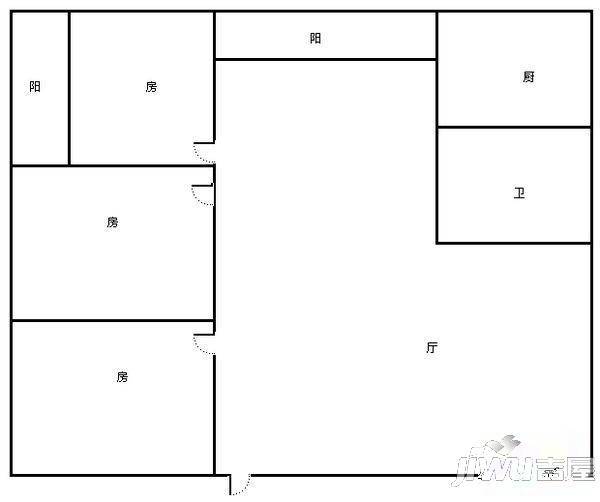 新竹公寓3室2厅2卫户型图