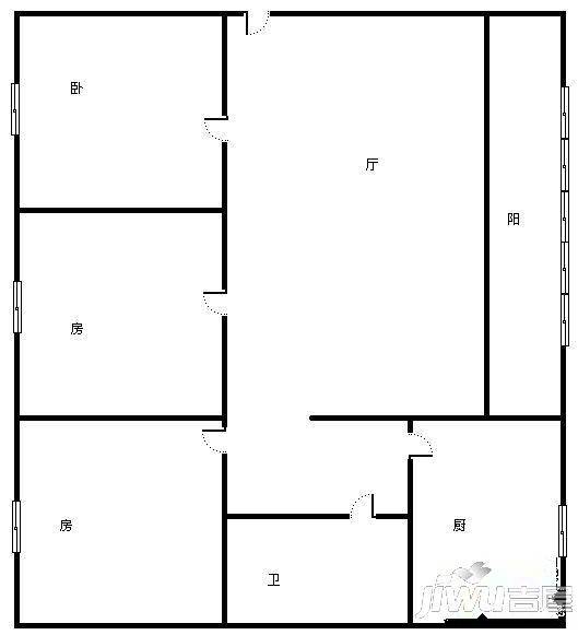 新竹公寓3室2厅2卫户型图