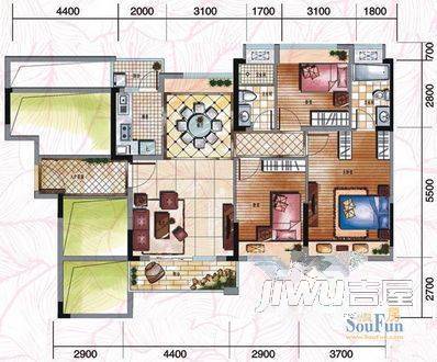 职教大厦住宅3室2厅0卫户型图