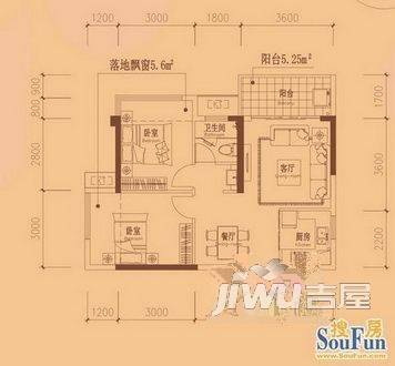 紫光阁3室2厅2卫户型图