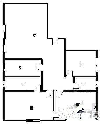 泰安大厦3室2厅2卫户型图