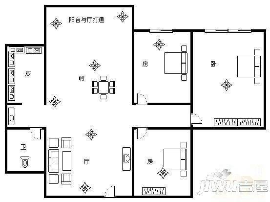 光明苑2室2厅1卫户型图