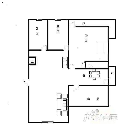 光明苑2室2厅1卫户型图