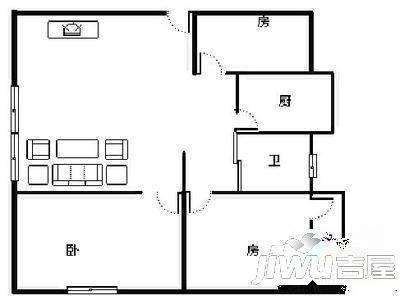 园中楼3室2厅2卫户型图