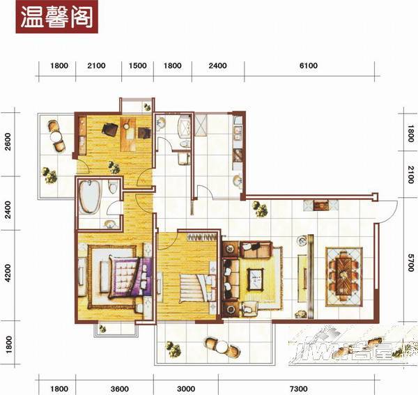 滨江骏景广场2室2厅0卫户型图