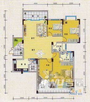 建行大厦3室2厅2卫户型图