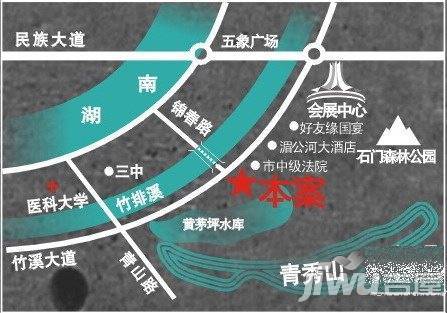 青湖中心位置交通图图片