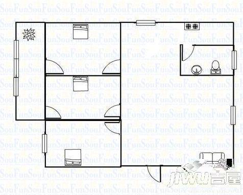 桂豪花园3室2厅2卫户型图