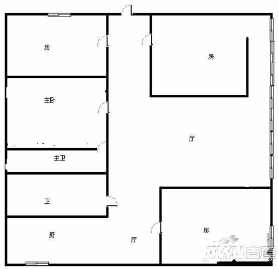 江滨花园3室2厅2卫户型图