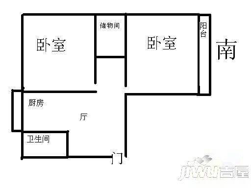 福莱阁2室1厅1卫户型图