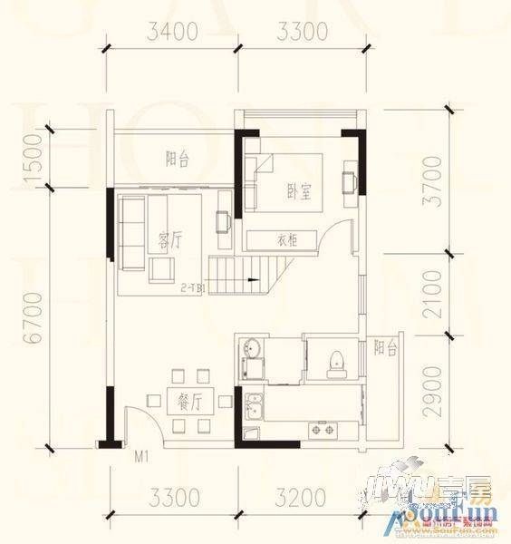 福田家园3室2厅0卫户型图