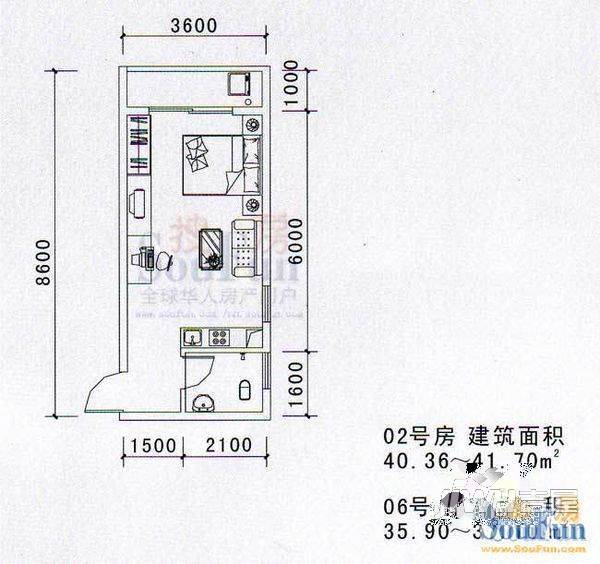 福田家园3室2厅0卫户型图