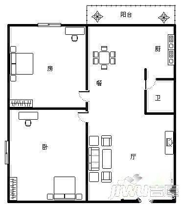 福田家园3室2厅0卫户型图