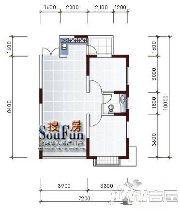 盛世龙腾2室1厅1卫户型图