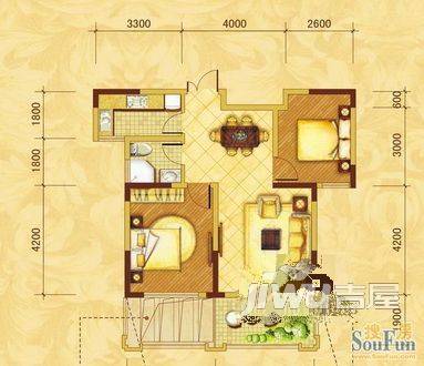 葛麻商住楼3室2厅1卫户型图