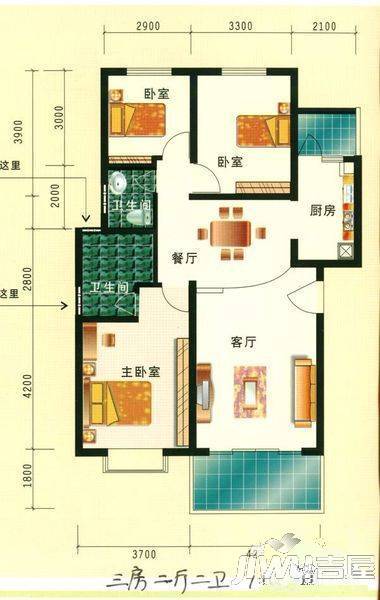 嘉士涌金广场1室1厅1卫47㎡户型图