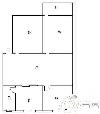 北大公寓3室2厅2卫户型图