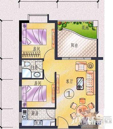 城市碧园3室2厅2卫108㎡户型图