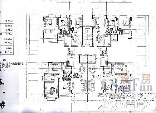 江山丽园2室2厅1卫户型图