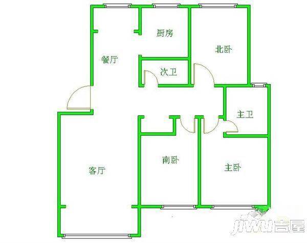 金花茶小区4室2厅1卫户型图