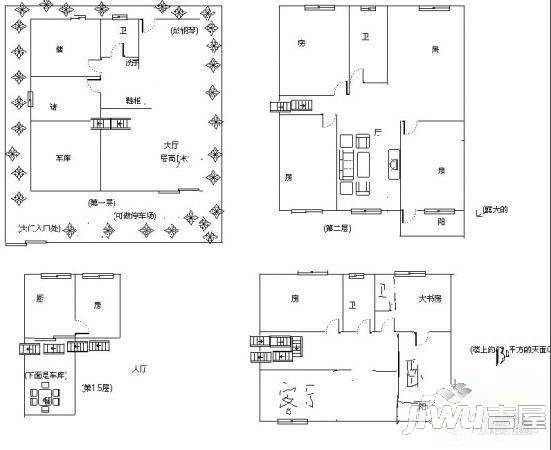 建银花园一区3室2厅2卫户型图