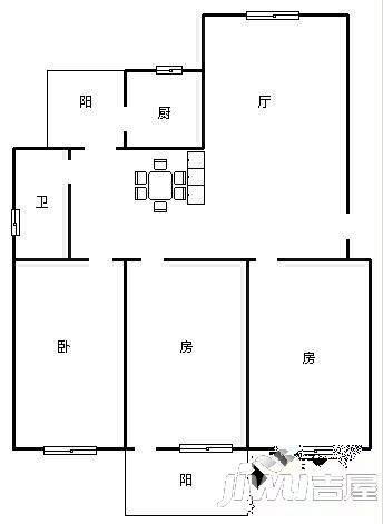 星光大道商品房3室2厅1卫户型图