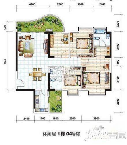 天广和花园3室2厅2卫户型图