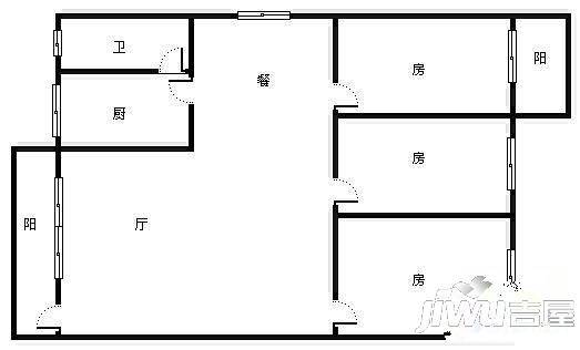 金牛花苑3室2厅1卫101㎡户型图