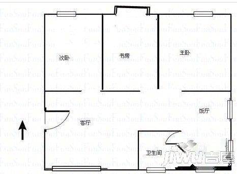 金牛花苑3室2厅1卫101㎡户型图