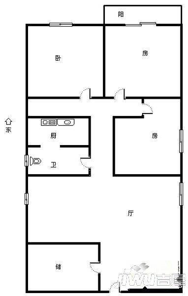 泰安大厦3室2厅2卫户型图