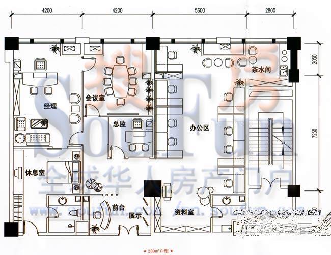 汇东国际住宅3室2厅2卫132㎡户型图