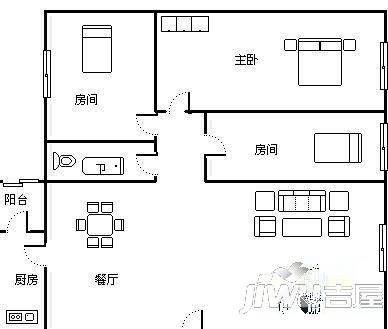 未来小区3室2厅1卫100㎡户型图