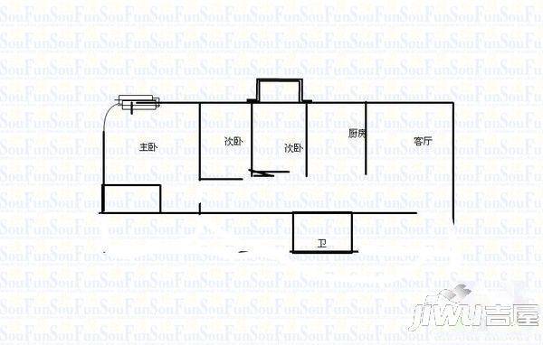 向南居金溪园3室2厅2卫户型图