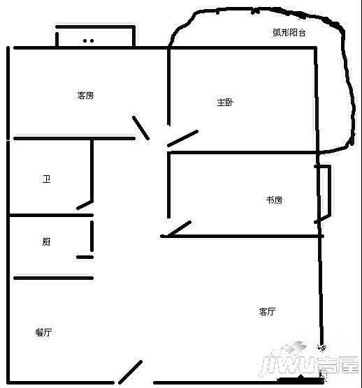 巨隆大厦4室2厅1卫户型图