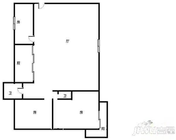 巨隆大厦4室2厅1卫户型图