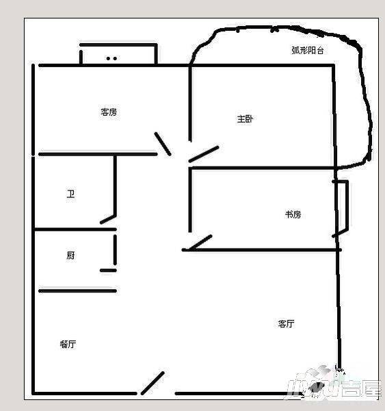 巨隆大厦4室2厅1卫户型图