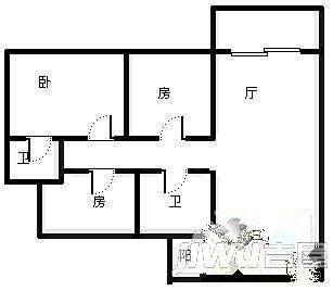 广西一建五一路生活区3室2厅1卫户型图