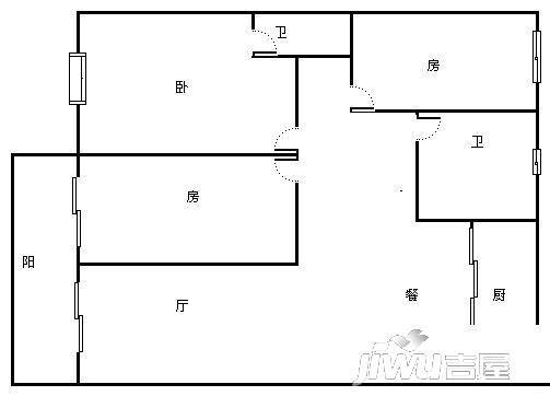 金桂花园3室2厅2卫户型图