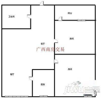 解放路商品房3室2厅1卫户型图