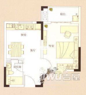 富达花园3室2厅2卫户型图