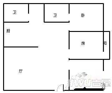 宇达花园3室2厅2卫户型图