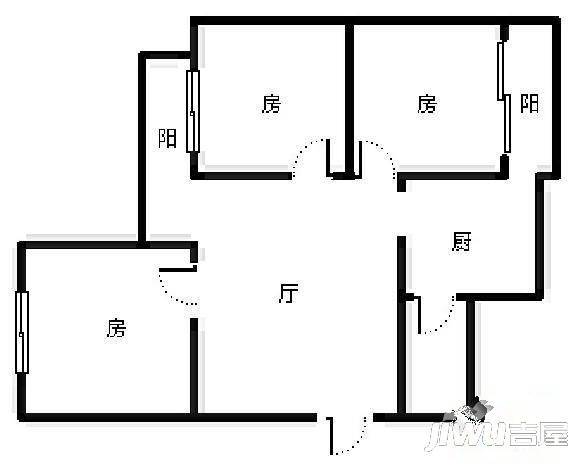 东亚花苑3室2厅2卫户型图