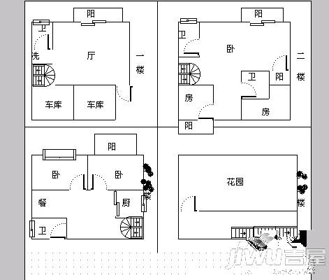 荷花园3室2厅2卫363.2㎡户型图