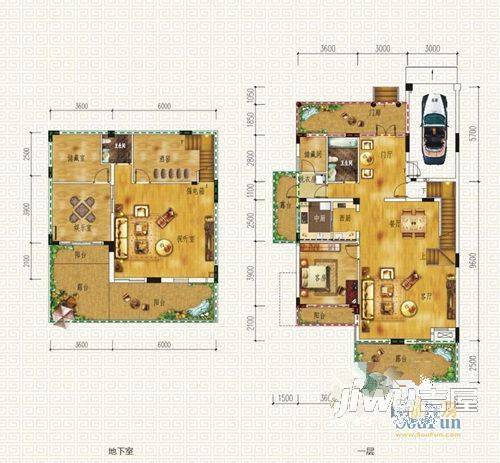 玫瑰园别墅4室2厅2卫户型图