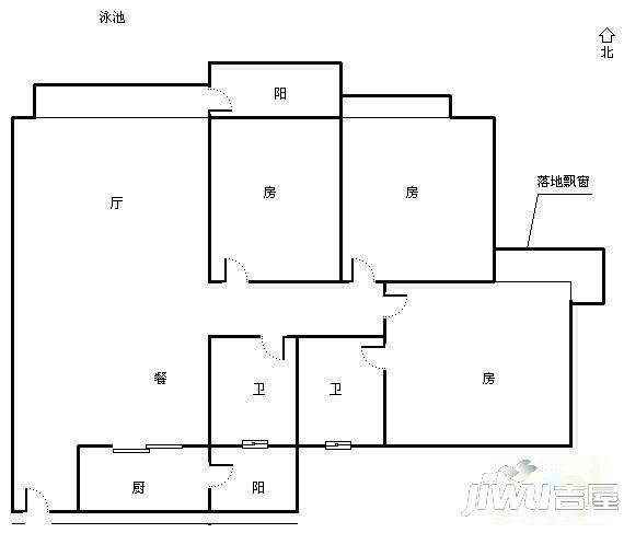 金湖丽景4室2厅2卫户型图