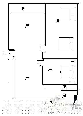 庭香园2室2厅1卫户型图