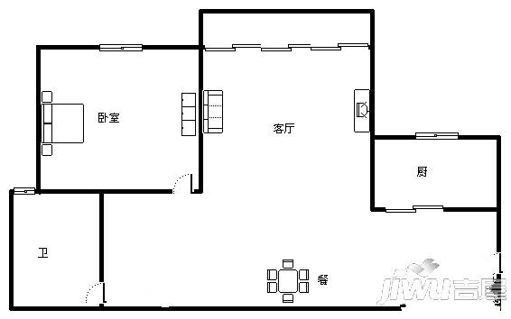 庭香园2室2厅1卫户型图