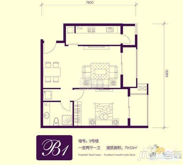 10+1商业广场住宅3室2厅2卫户型图