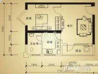 飞扬世代1室1厅1卫58.1㎡户型图