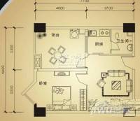 飞扬世代1室1厅1卫59.2㎡户型图